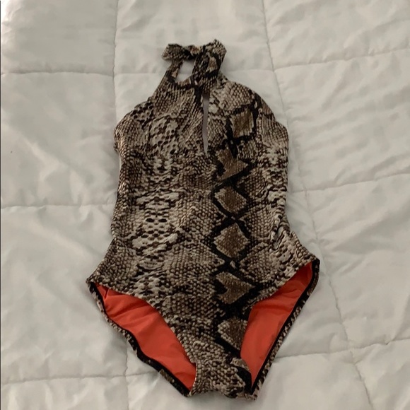 Mar by Vix Python Printed High Neck One Piece - Picture 3 of 3